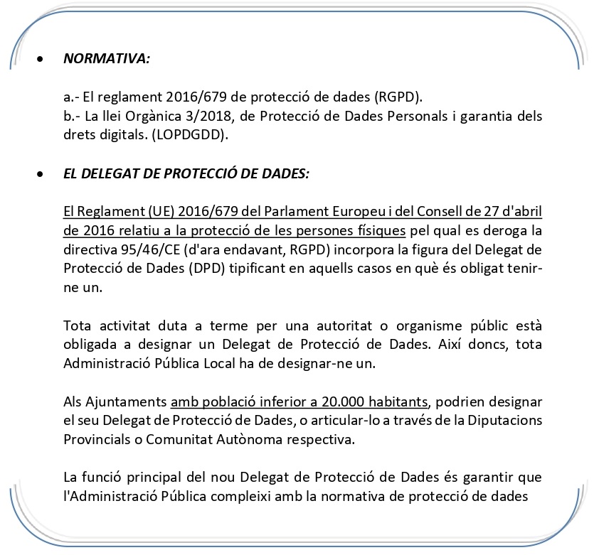 LA PROTECCIÓ DE DADES PERSONALS