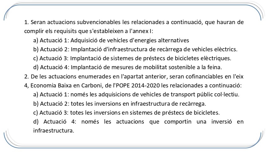 Actuacions subvencionables.