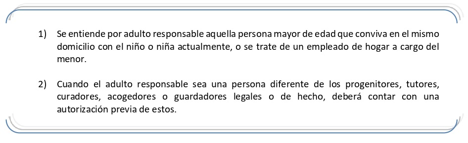 Adulto responsable.