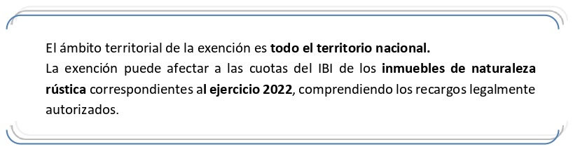 Ambito de la exención