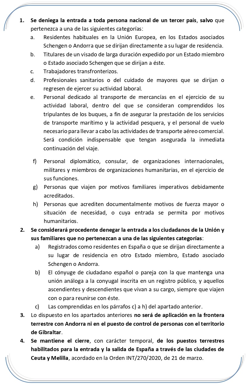 Criterios aplicables para denegar la entrada por razones de orden público y salud pública