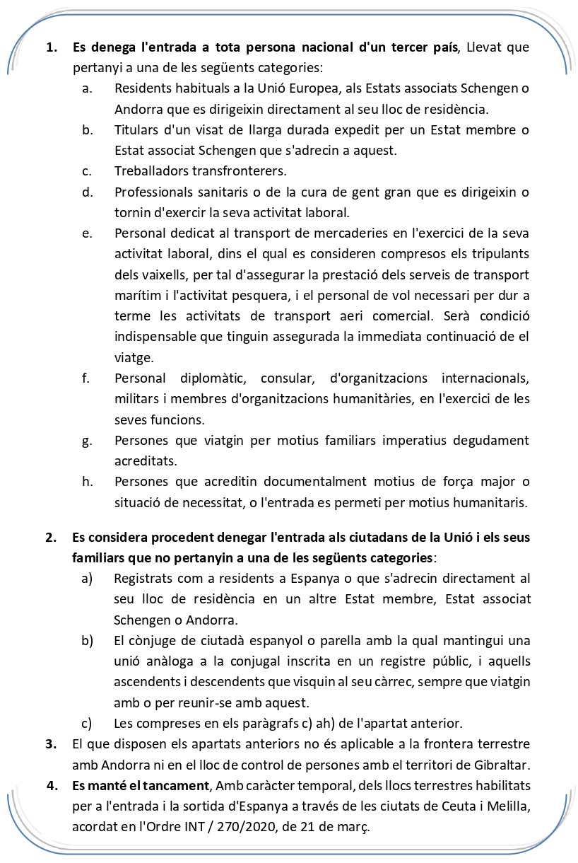 Criteris aplicables per denegar l'entrada per raons d'ordre públic i salut pública