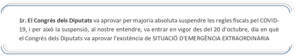 El Congres dels Diputats va aprovar per majoria suspendre les regles fiscals