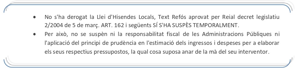 El que no significa la suspensió de les regles de la despesa