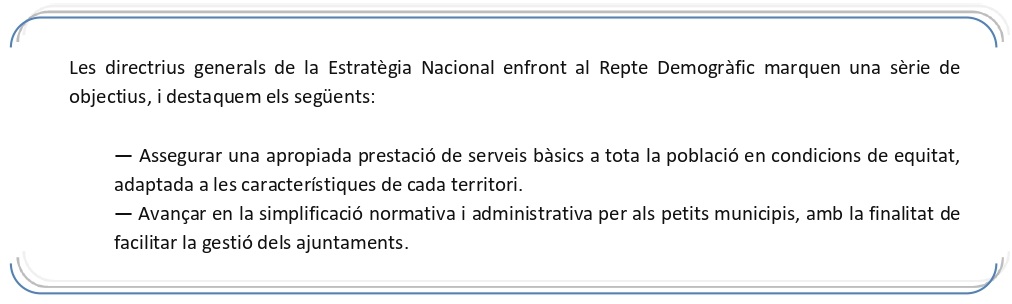 Estrategia nacional enfront al repte demografic