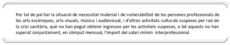 Finalitat de la prestació.