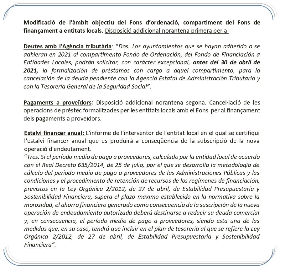 Finançament entitats locals