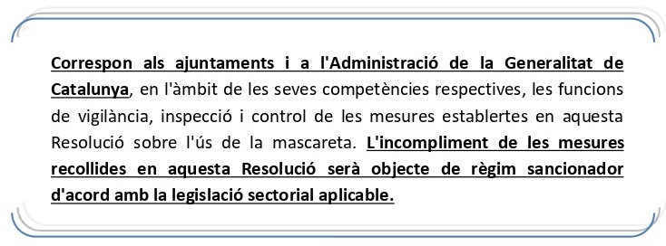 Funcions vigilancia, inspecció i control.