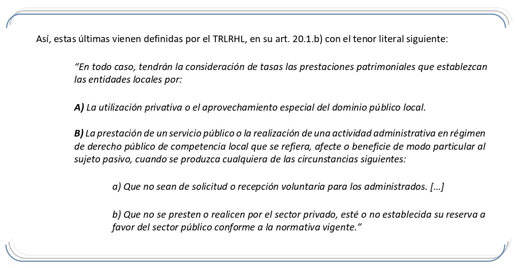 Las prestaciones patrimoniales de caracter público no tributario no son tasas