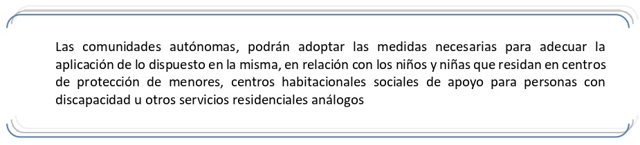 Medidas en relacion con los niños.