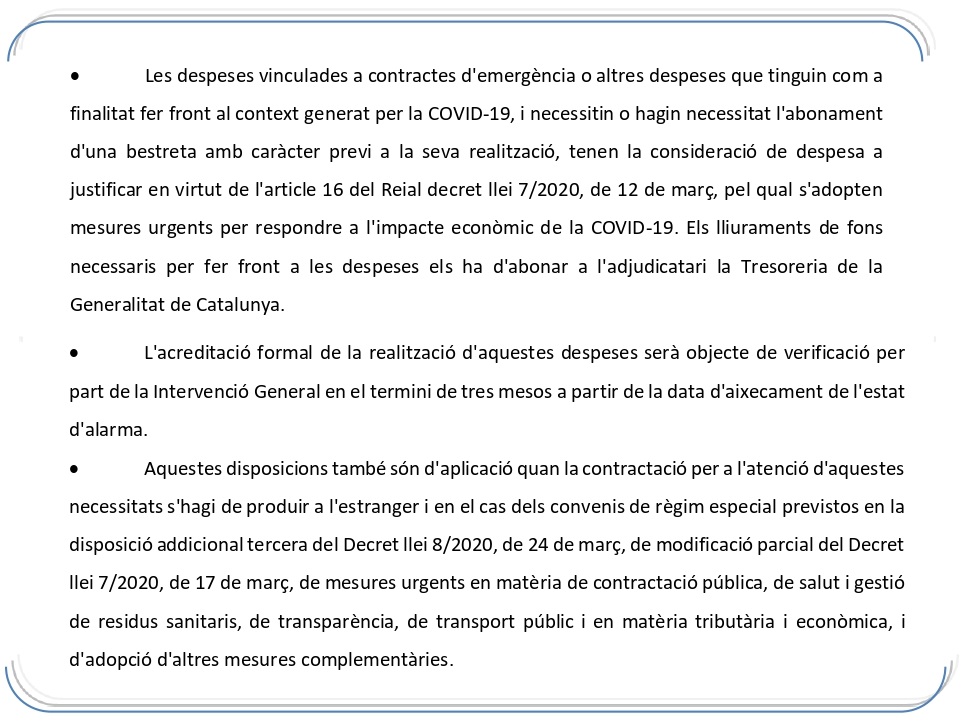 Mesures complementaries.