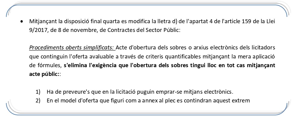 Mesures en contractació pública.