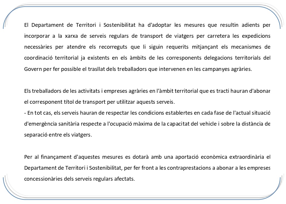 Mesures en materia de la mobilitat.