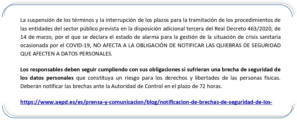 Notificación de brechas.