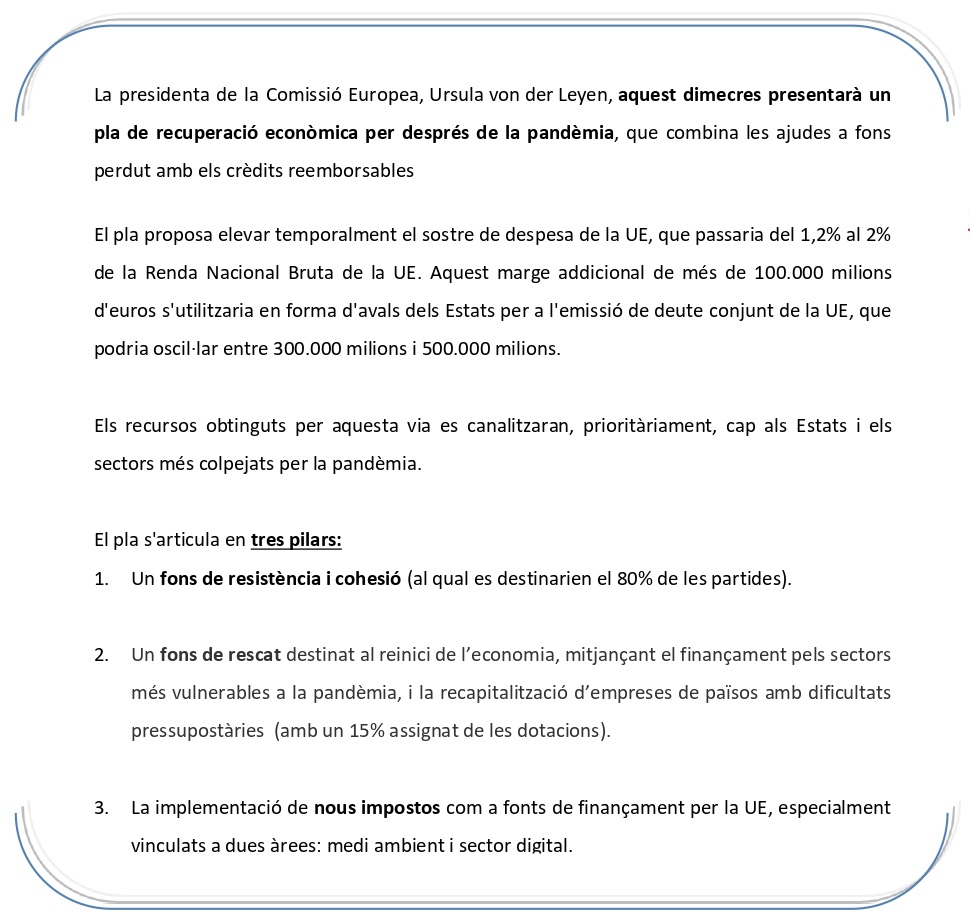 Pla europeu de recuperació economica.