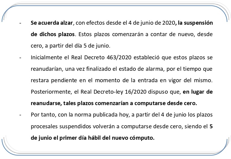 Plazos procesales de los tribunales