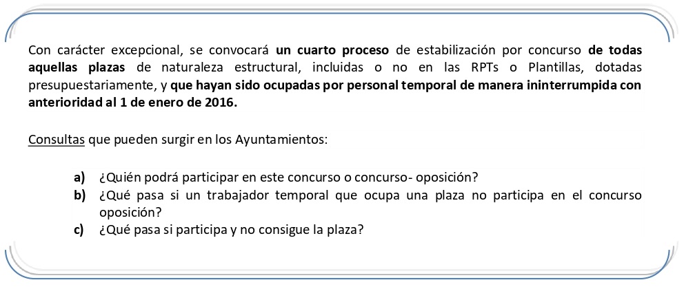 Procedimiento excepcional de estabilización mediante sistema de concurso