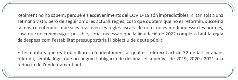 Què succeirà en l'exercici següent, és a dir en el de 2022