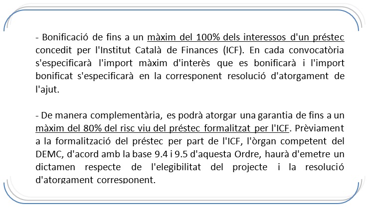 Quanties dels ajuts i condicions del préstec