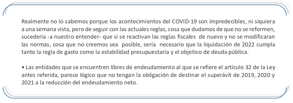 Que sucedera en el ejercicio siguiente, es decir en el de 2022