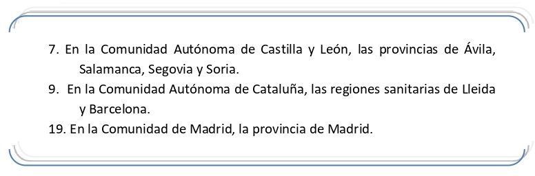 Unidades territoriales que pasan a la Fase 2.