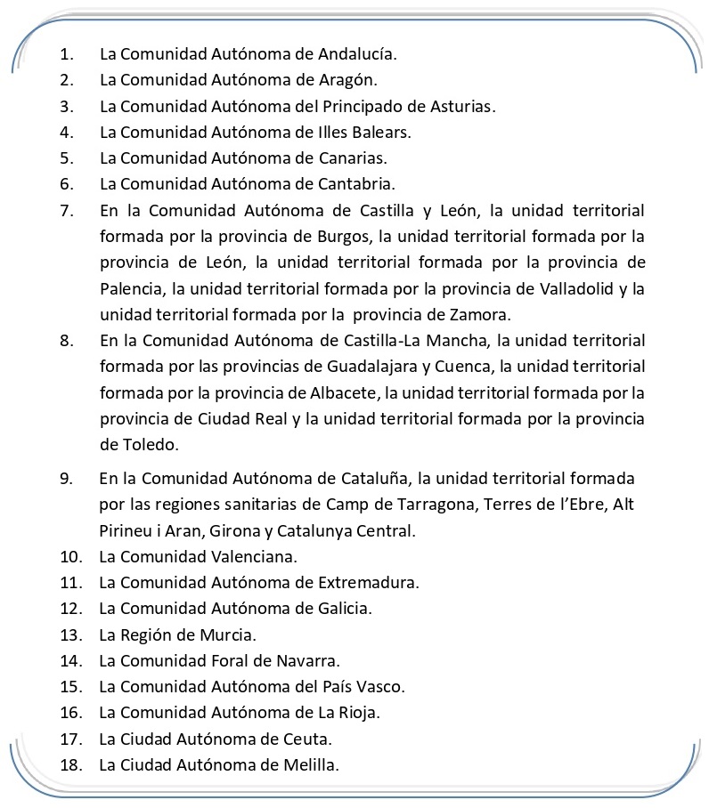 Unidades territoriales que pasan a la Fase 3.